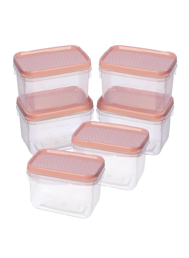 All Time Plastic Polka Storage Container Set of 6 |Food Grade & BPA Free Canister| Airtight Seal & Stackable Storage Contaners for Kitchen |Set of 6 (250 ml x 6 Pcs) - Image 2